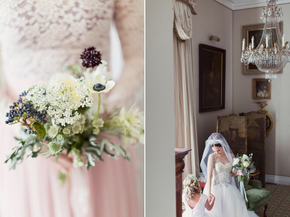 Juliana of Good Juju Ink wears a Marchesa gown for her super tasteful and elegant fairy tale Celtic and Jewish fusion wedding at Ashford Castle. Photography by Craig & Eva Sanders.