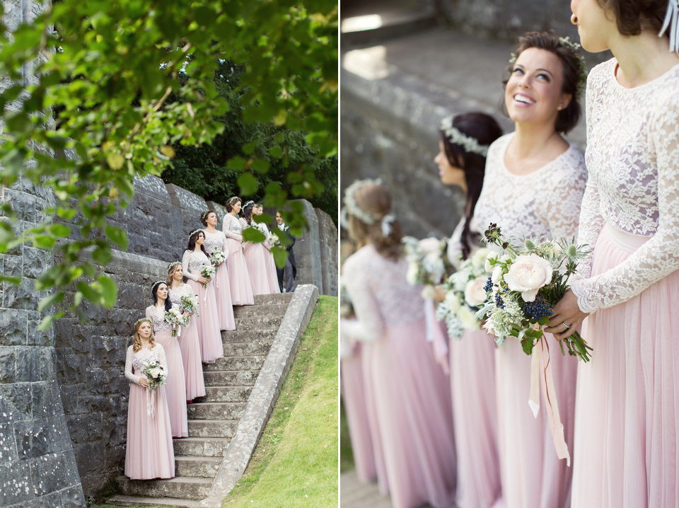 Juliana of Good Juju Ink wears a Marchesa gown for her super tasteful and elegant fairy tale Celtic and Jewish fusion wedding at Ashford Castle. Photography by Craig & Eva Sanders.