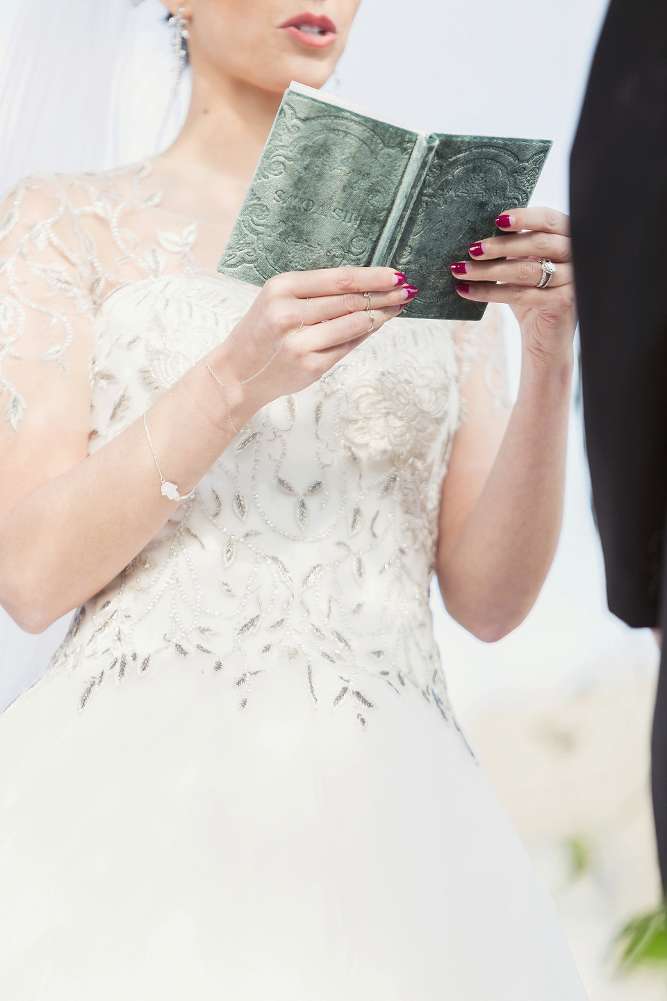 Juliana of Good Juju Ink wears a Marchesa gown for her super tasteful and elegant fairy tale Celtic and Jewish fusion wedding at Ashford Castle. Photography by Craig & Eva Sanders.