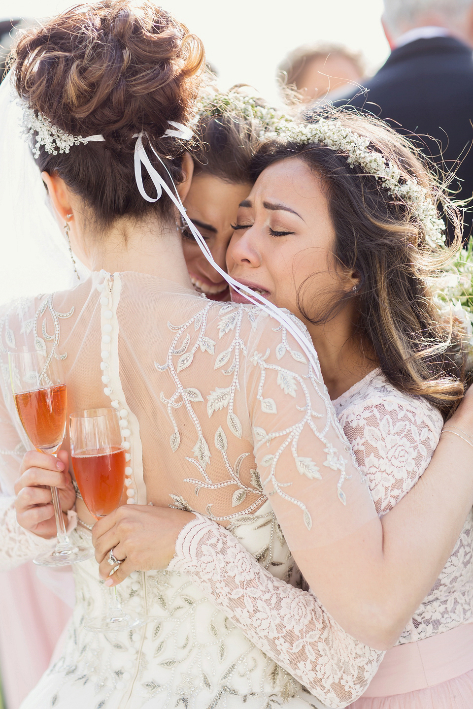 Juliana of Good Juju Ink wears a Marchesa gown for her super tasteful and elegant fairy tale Celtic and Jewish fusion wedding at Ashford Castle. Photography by Craig & Eva Sanders.