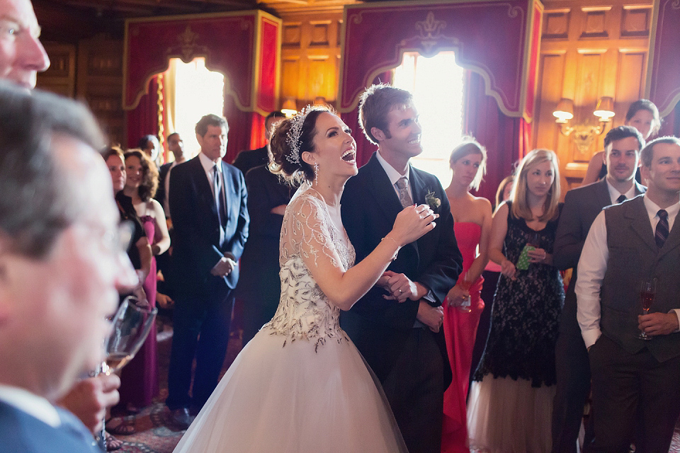 Juliana of Good Juju Ink wears a Marchesa gown for her super tasteful and elegant fairy tale Celtic and Jewish fusion wedding at Ashford Castle. Photography by Craig & Eva Sanders.