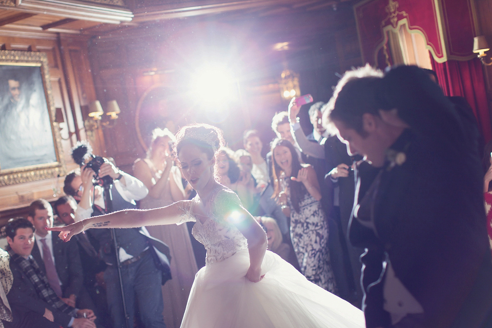 Juliana of Good Juju Ink wears a Marchesa gown for her super tasteful and elegant fairy tale Celtic and Jewish fusion wedding at Ashford Castle. Photography by Craig & Eva Sanders.