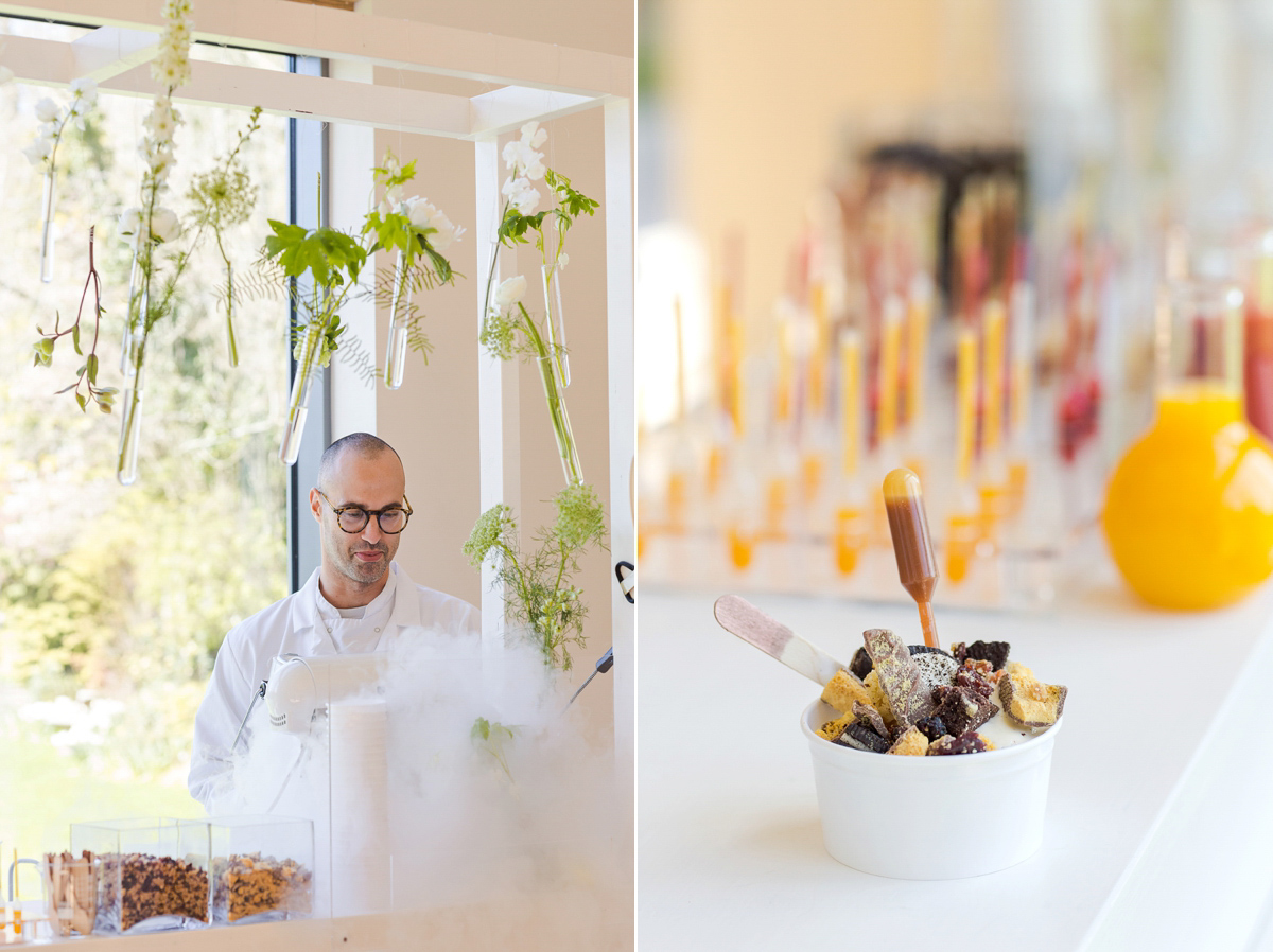 Donut walls and Liquid Nitrogen Ice cream bars! Kalm Kitchen are a brilliant catering company that we recommend through our littlebookforbrides.com. Here they demonstrate some of their creative catering ideas.