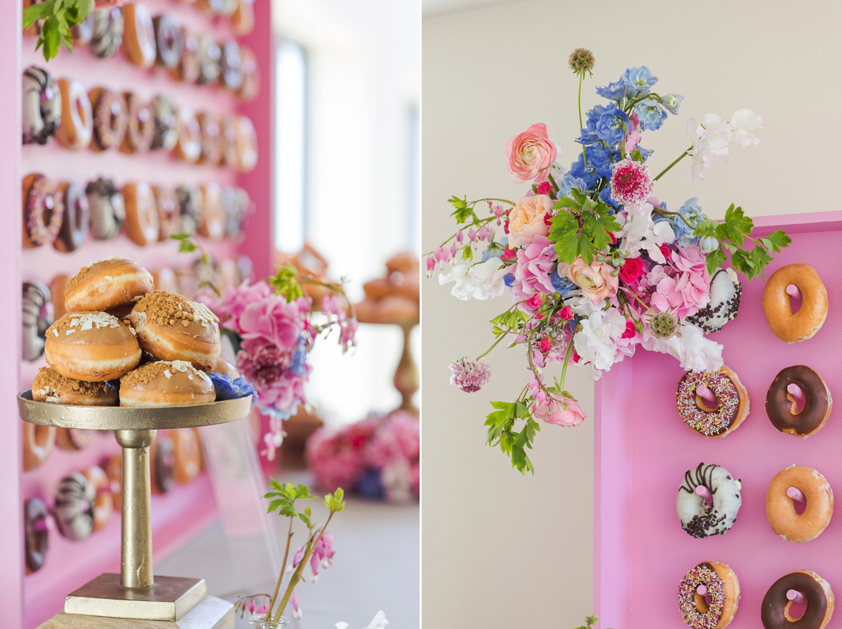 Donut walls and Liquid Nitrogen Ice cream bars! Kalm Kitchen are a brilliant catering company that we recommend through our littlebookforbrides.com. Here they demonstrate some of their creative catering ideas.