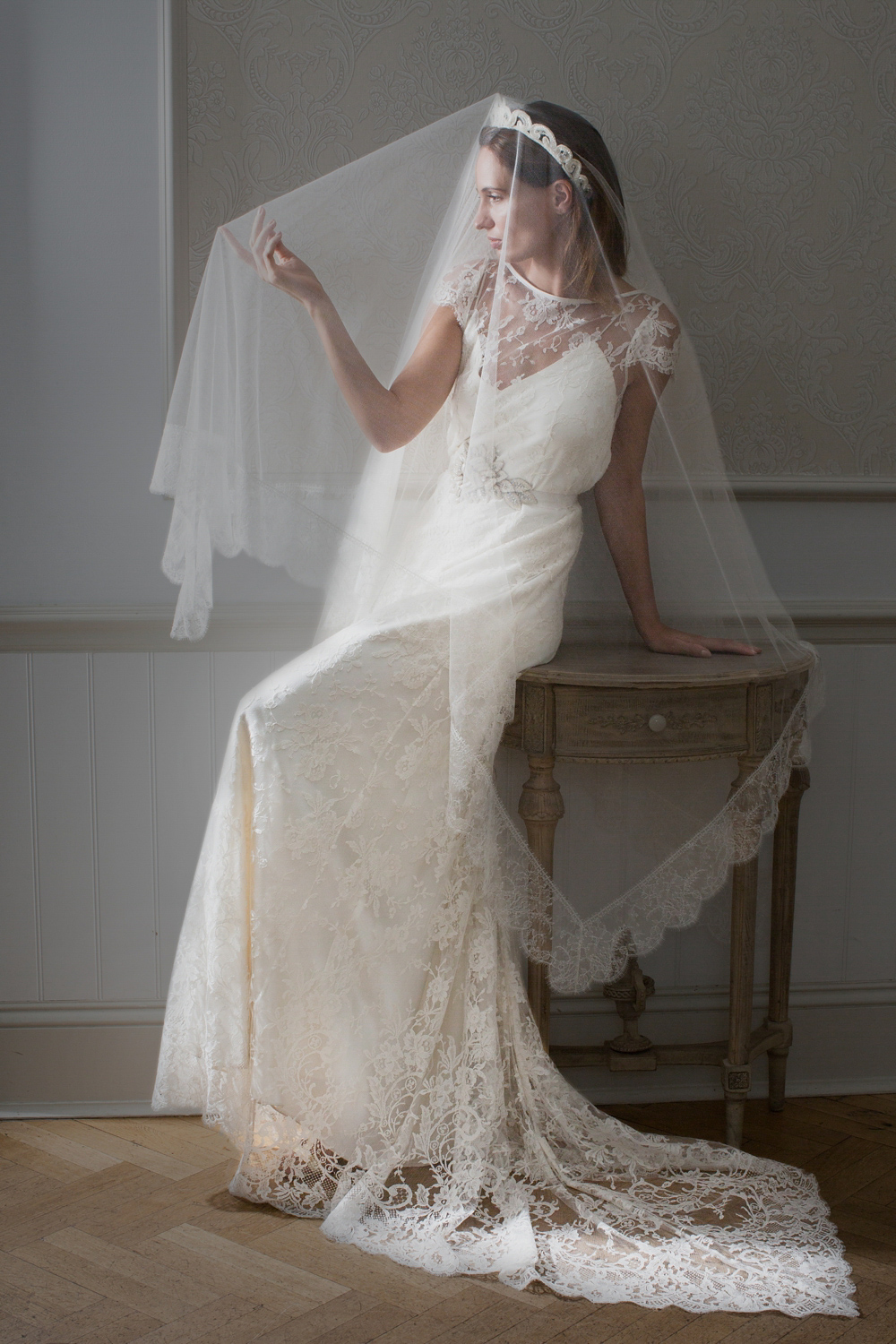 Exquisite, elegant wedding veils by Halfpenny London. Exquisite, elegant wedding veils by Halfpenny London.