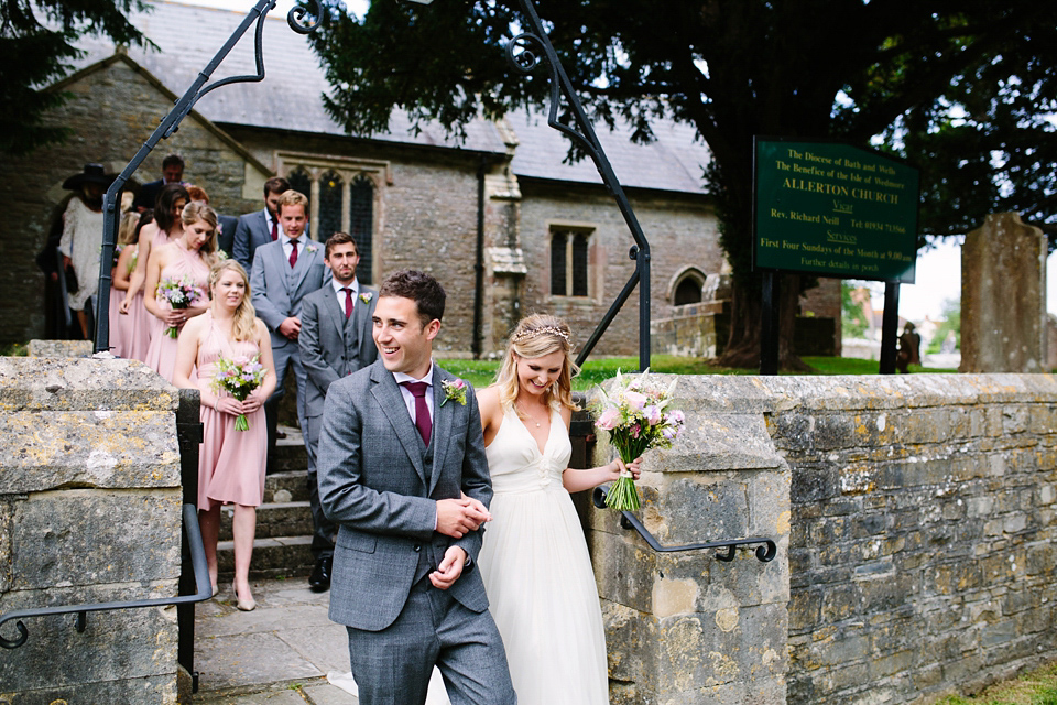 Laurie wore a Belle and Bunty gown for her relaxed and rustic wedding on the family farm. Photography by Hayley Savage.