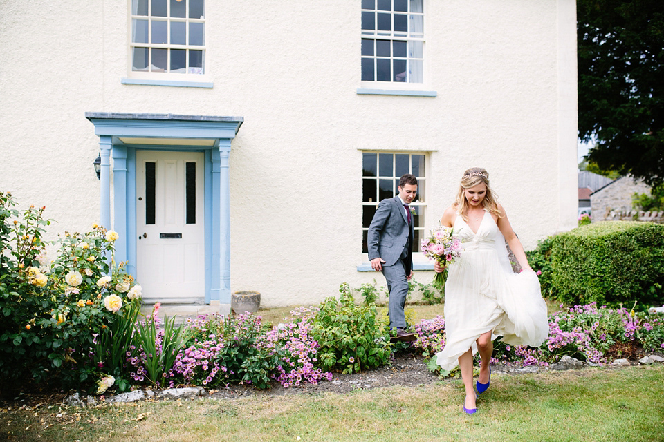 Laurie wore a Belle and Bunty gown for her relaxed and rustic wedding on the family farm. Photography by Hayley Savage.