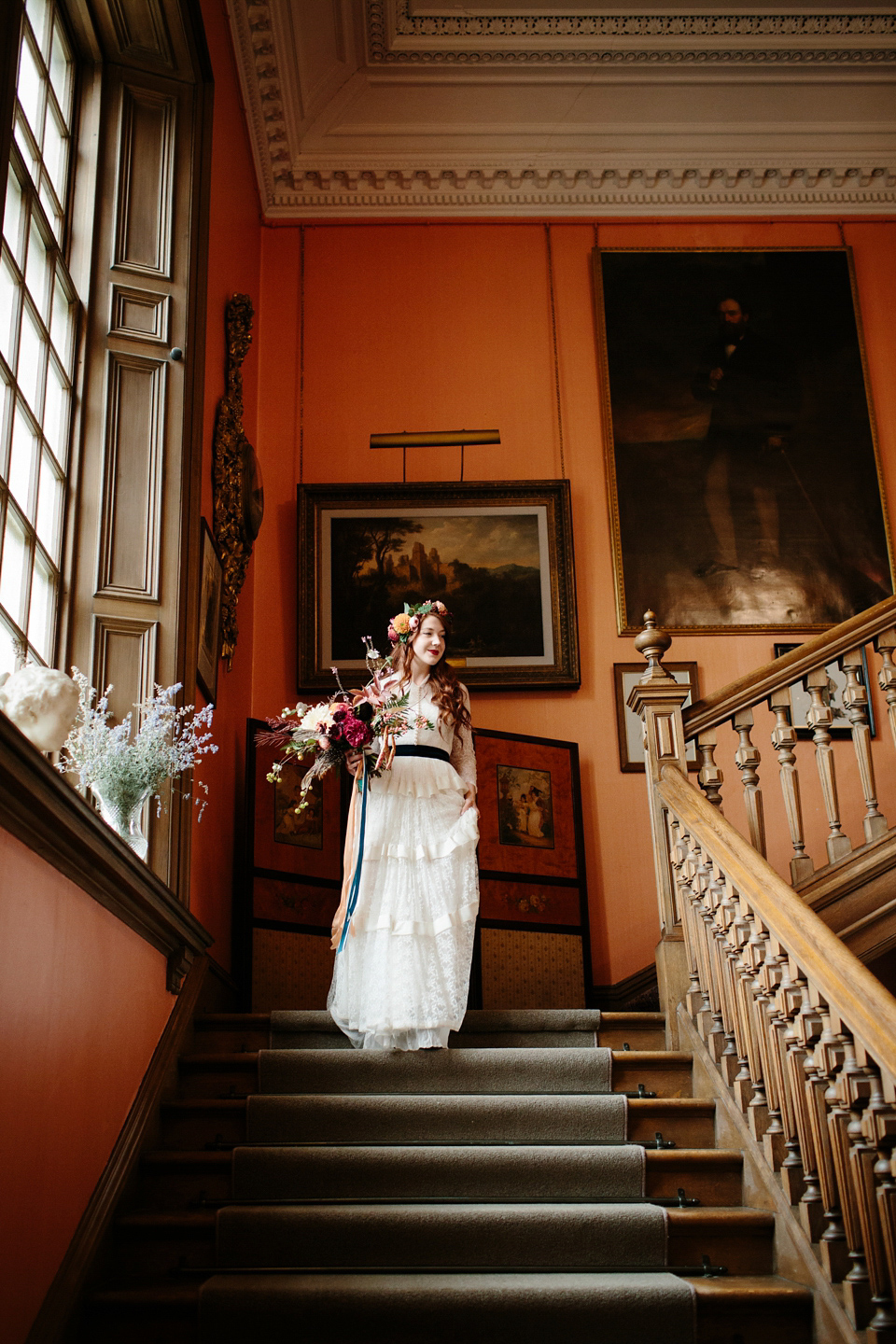 A Humanist woodland wedding for an ethereal, flame haired 1940's inspired bride. Photography by Caro Weiss, film by Sugar8.