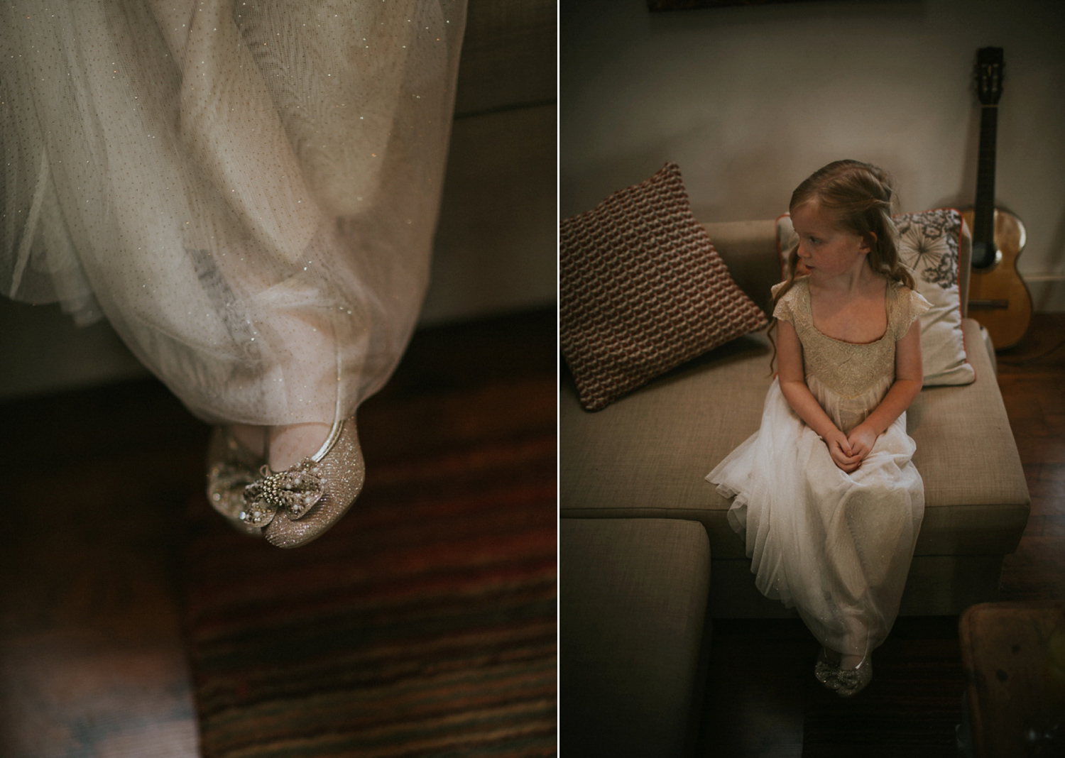 Alicia wore an Anna Campbell gown for her 1920's inspired rustic winter wedding. Photography by DSB Creative.