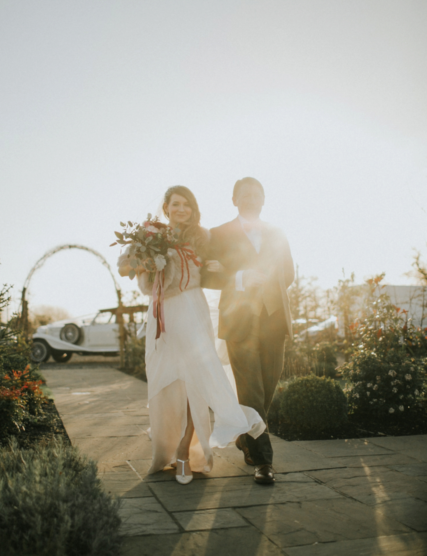 Alicia wore an Anna Campbell gown for her 1920's inspired rustic winter wedding. Photography by DSB Creative.