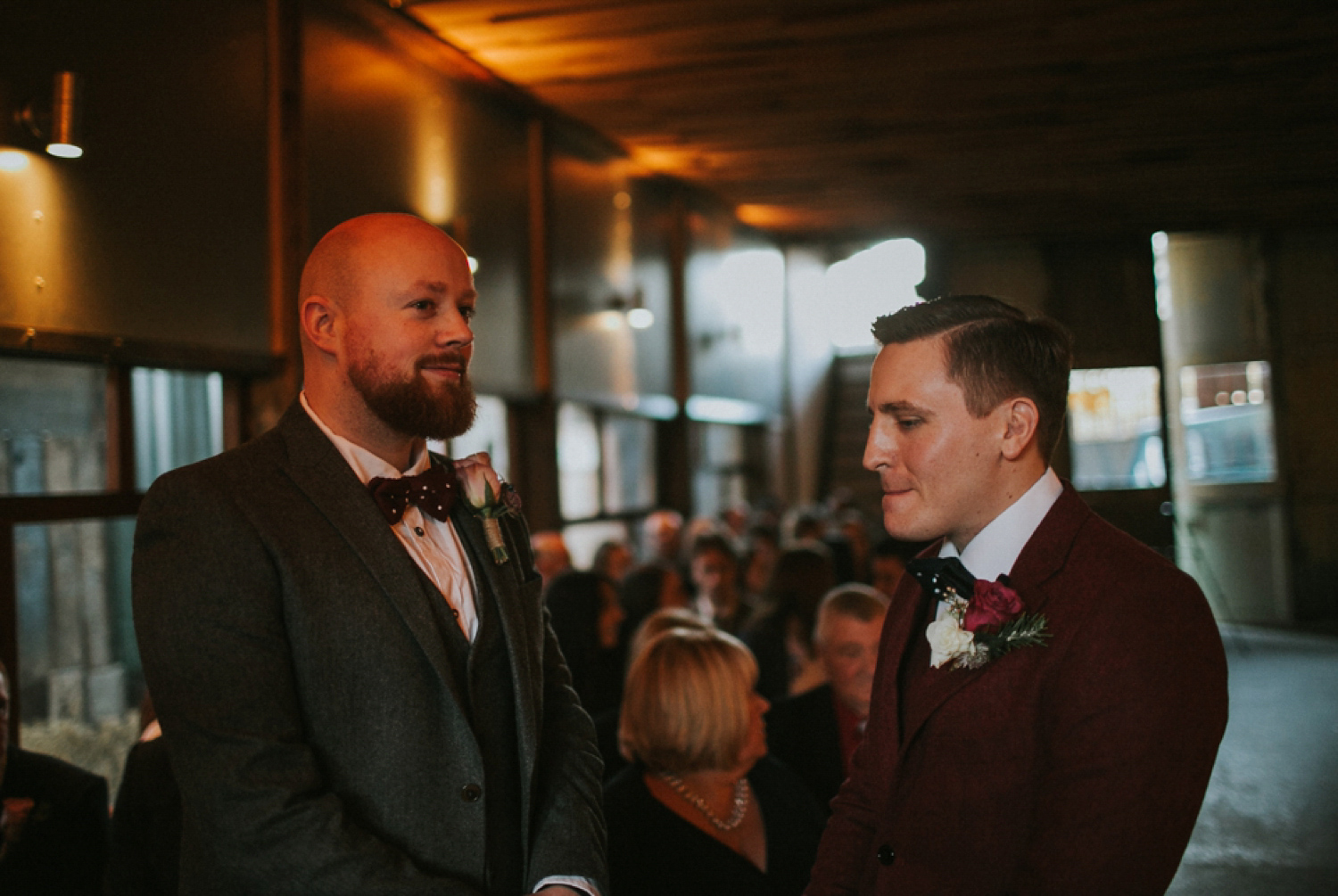 Alicia wore an Anna Campbell gown for her 1920's inspired rustic winter wedding. Photography by DSB Creative.