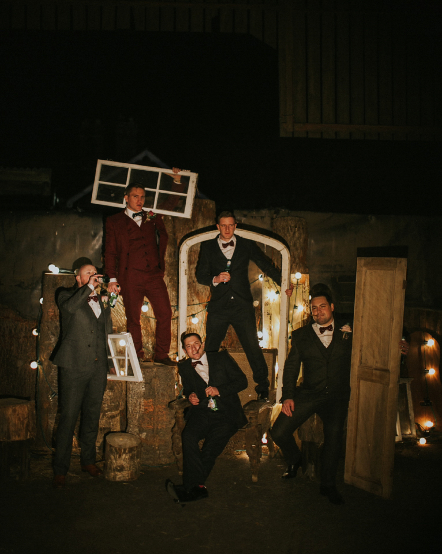 Alicia wore an Anna Campbell gown for her 1920's inspired rustic winter wedding. Photography by DSB Creative.