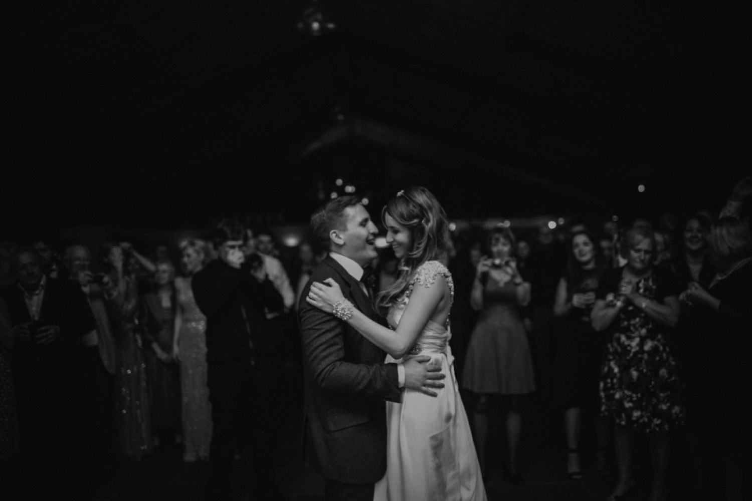 Alicia wore an Anna Campbell gown for her 1920's inspired rustic winter wedding. Photography by DSB Creative.