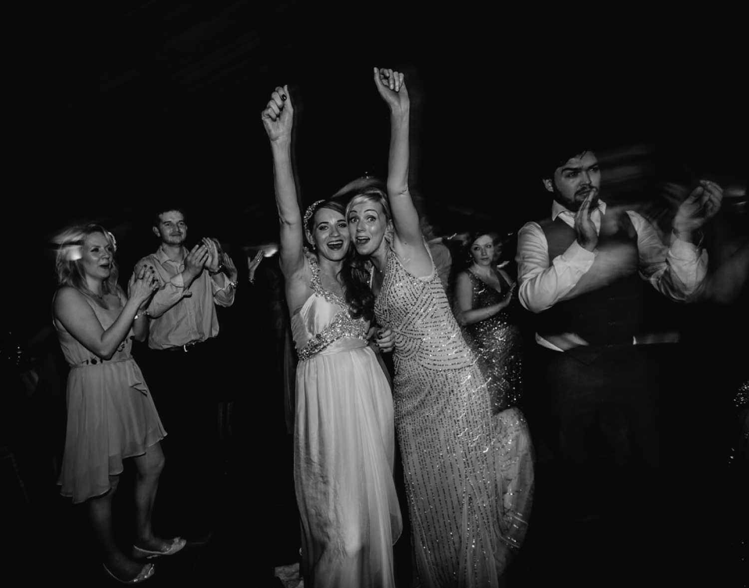 Alicia wore an Anna Campbell gown for her 1920's inspired rustic winter wedding. Photography by DSB Creative.