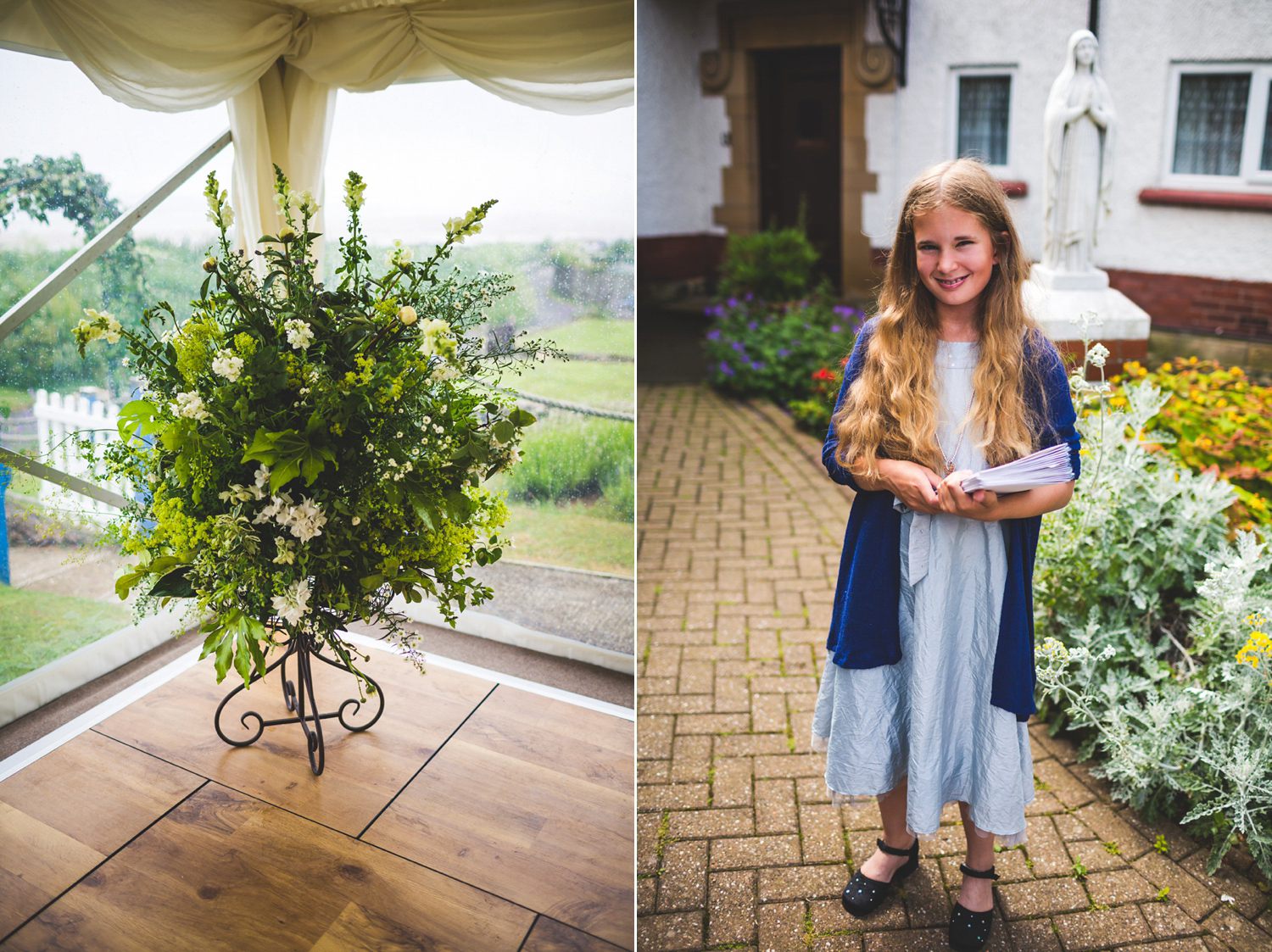 Bride Kate wore a Laure de Sagazan skirt and Elise Hameau top, both from The Mews Bridal of Notting Hill for her wedding in Filey North Yorkshire. Images by Photography34.