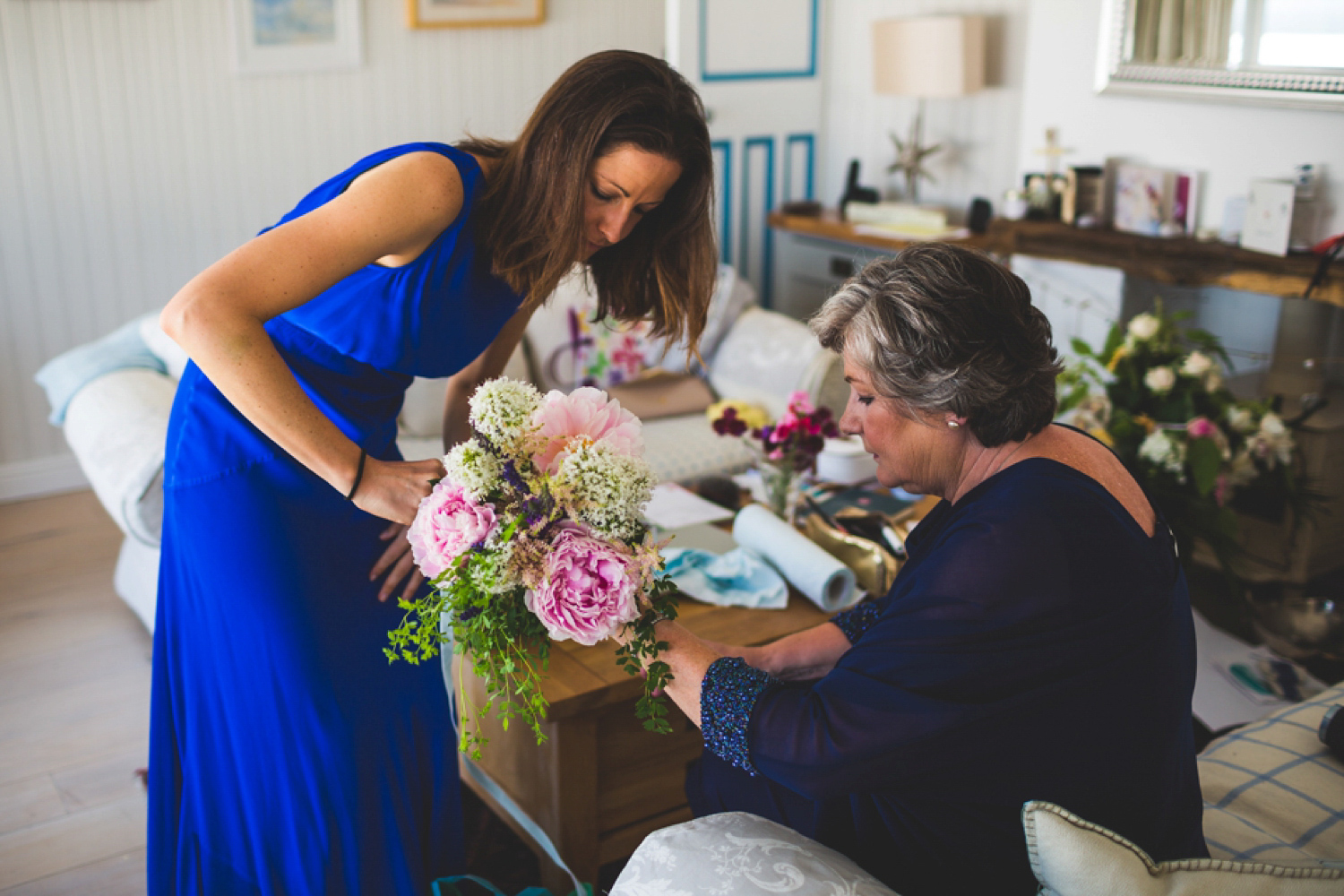 Bride Kate wore a Laure de Sagazan skirt and Elise Hameau top, both from The Mews Bridal of Notting Hill for her wedding in Filey North Yorkshire. Images by Photography34.