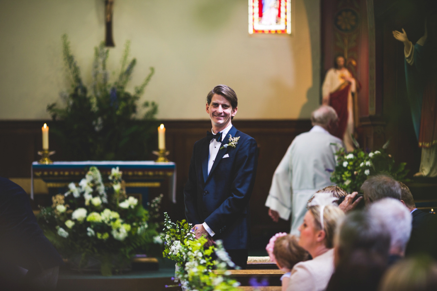 Bride Kate wore a Laure de Sagazan skirt and Elise Hameau top, both from The Mews Bridal of Notting Hill for her wedding in Filey North Yorkshire. Images by Photography34.