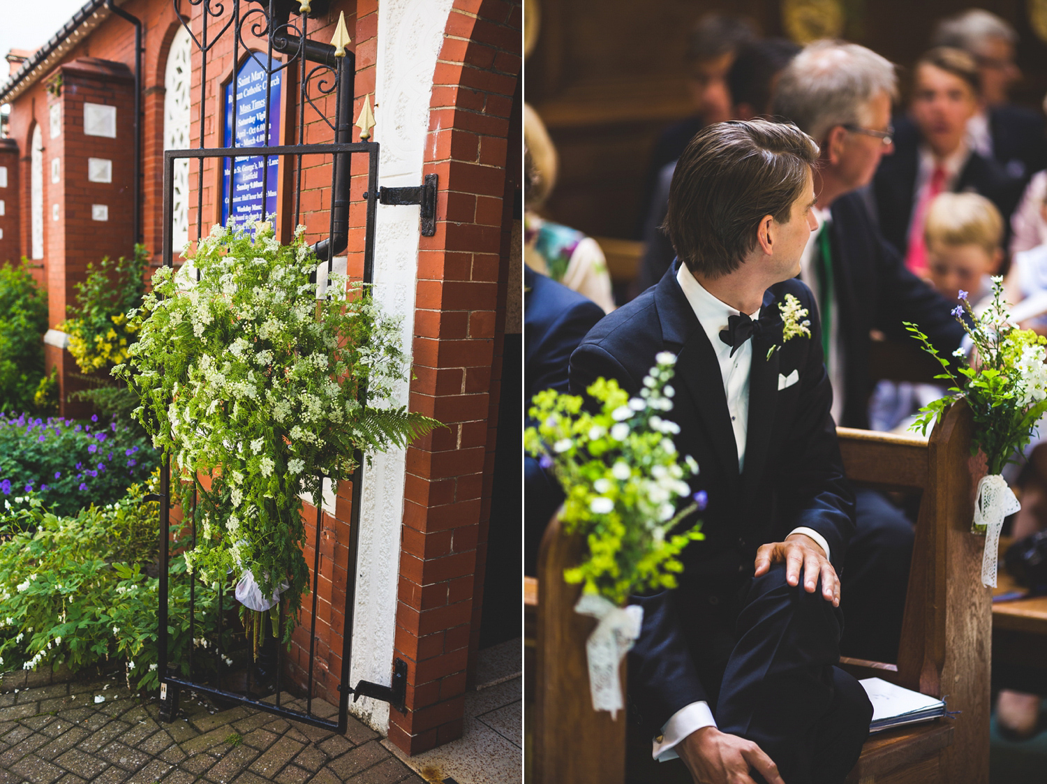 Bride Kate wore a Laure de Sagazan skirt and Elise Hameau top, both from The Mews Bridal of Notting Hill for her wedding in Filey North Yorkshire. Images by Photography34.