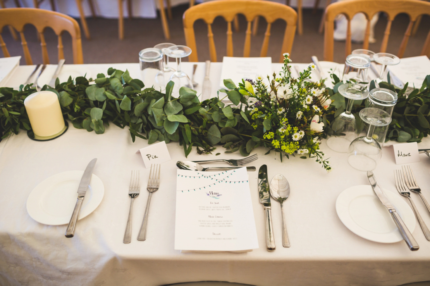 Bride Kate wore a Laure de Sagazan skirt and Elise Hameau top, both from The Mews Bridal of Notting Hill for her wedding in Filey North Yorkshire. Images by Photography34.