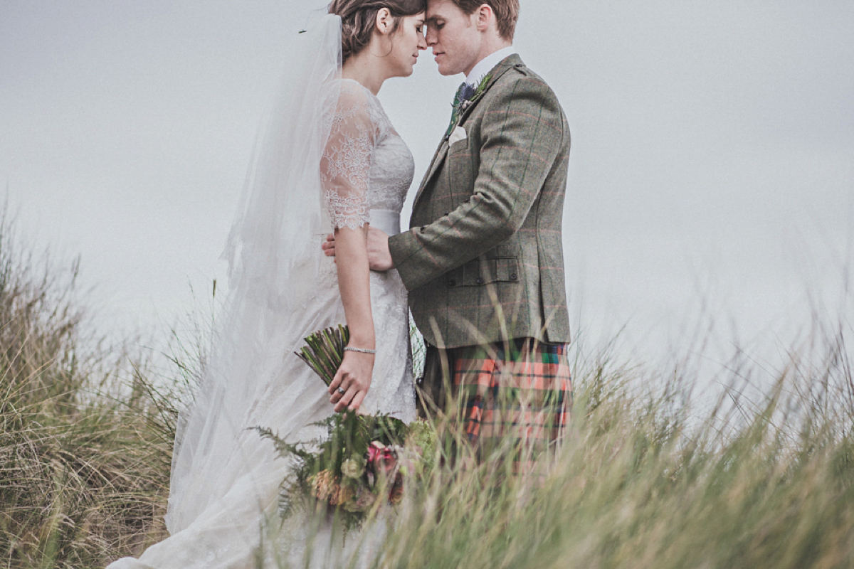An Essense of Australia gown for an October wedding in Scotland. Photography by John Elphinstone-Stirling.
