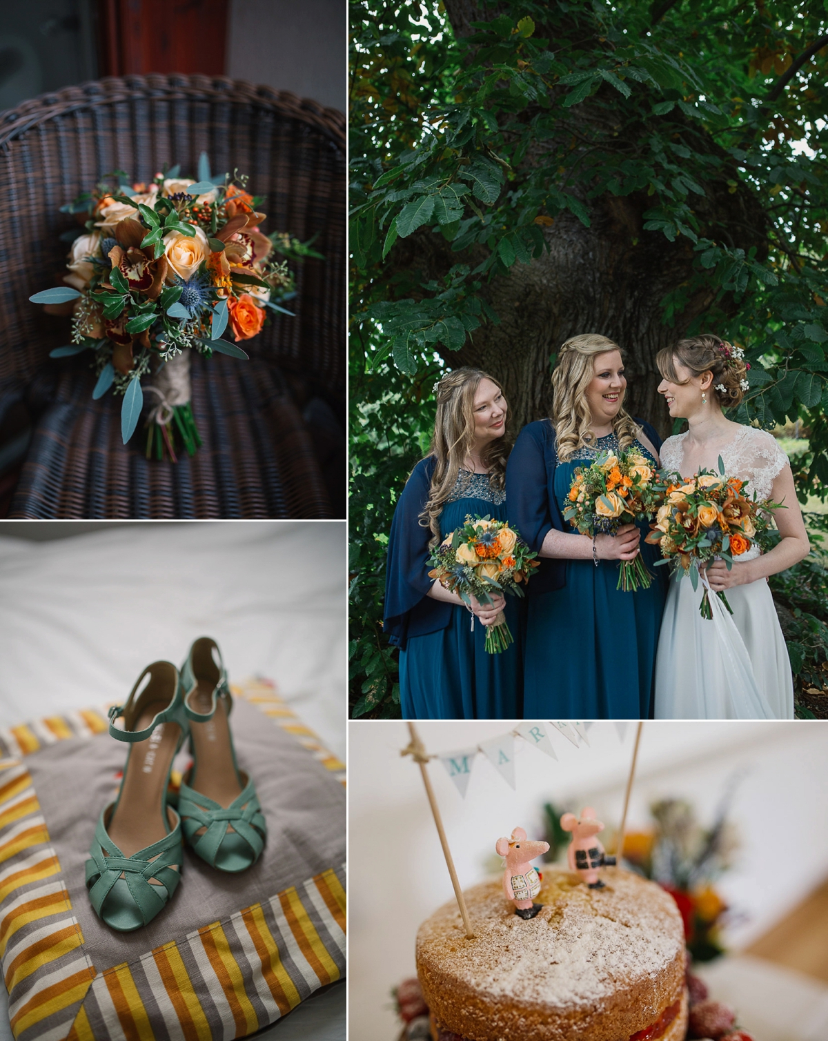 Julia wore a gown by Rowanjoy and a pair of green wedding shoes for her Royal Botanical Gardens wedding in Edinburgh. Photography by Jen Owens.