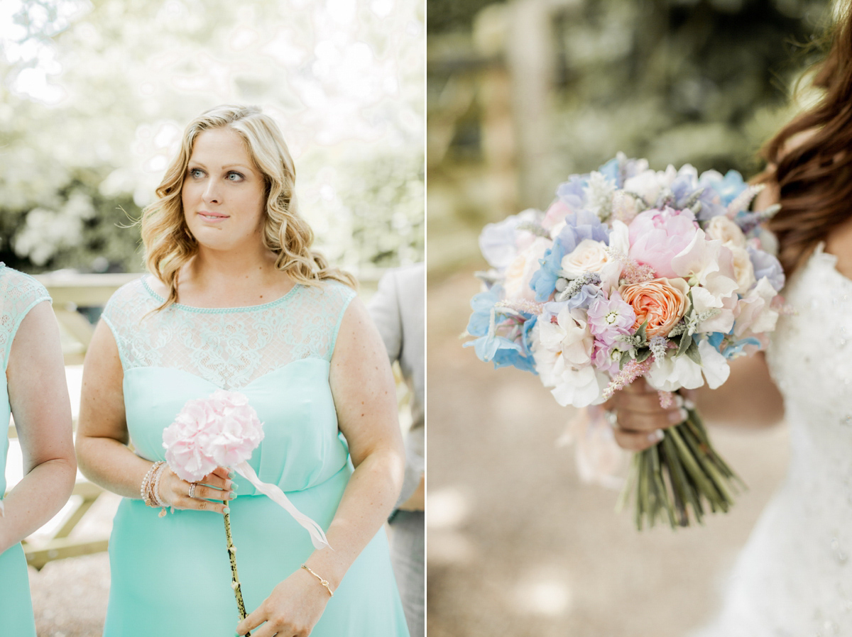 Maggie Sottero for a flower filled country garden wedding. Photography by Naomi Kenton.