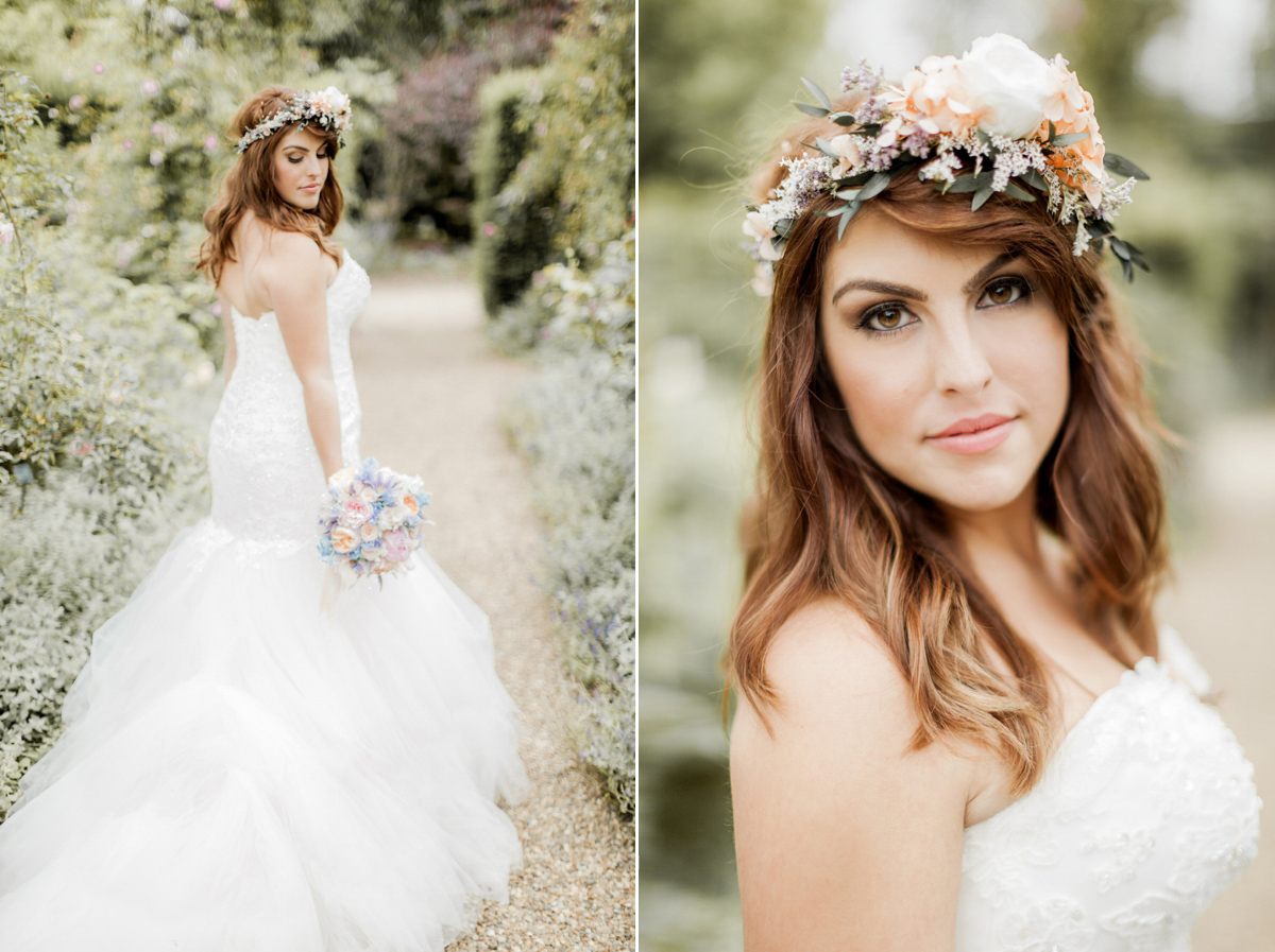 Maggie Sottero for a flower filled country garden wedding. Photography by Naomi Kenton.