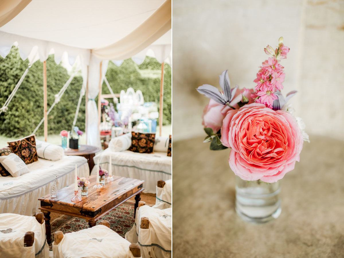 Maggie Sottero for a flower filled country garden wedding. Photography by Naomi Kenton.