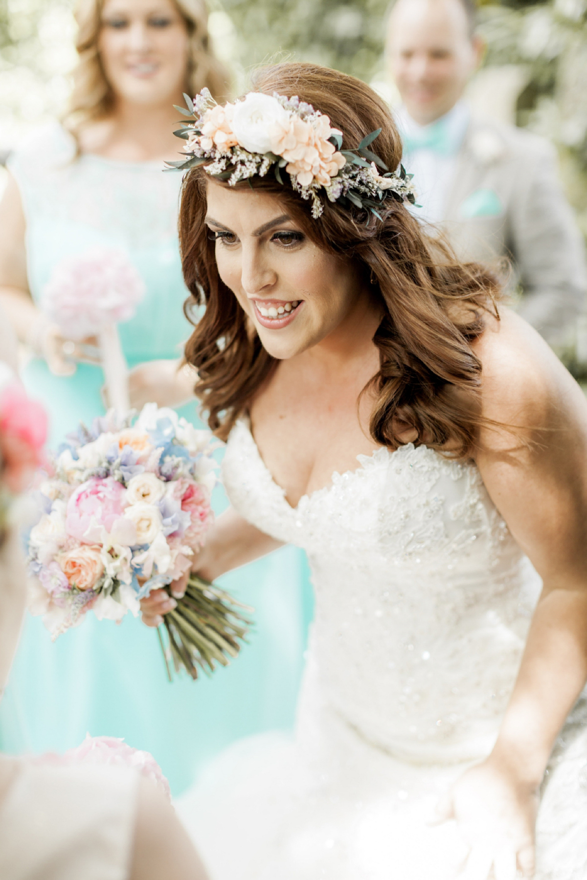 Maggie Sottero for a flower filled country garden wedding. Photography by Naomi Kenton.