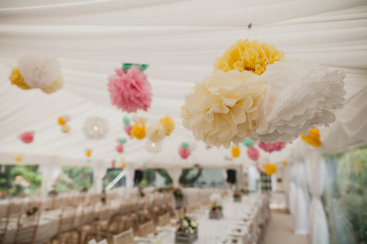 Bride Leah wears a Watters gown for her romantic and pretty English country garden wedding. Photography by Sally T.