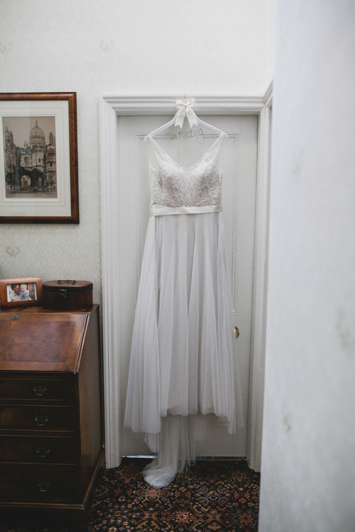 Bride Leah wears a Watters gown for her romantic and pretty English country garden wedding. Photography by Sally T.