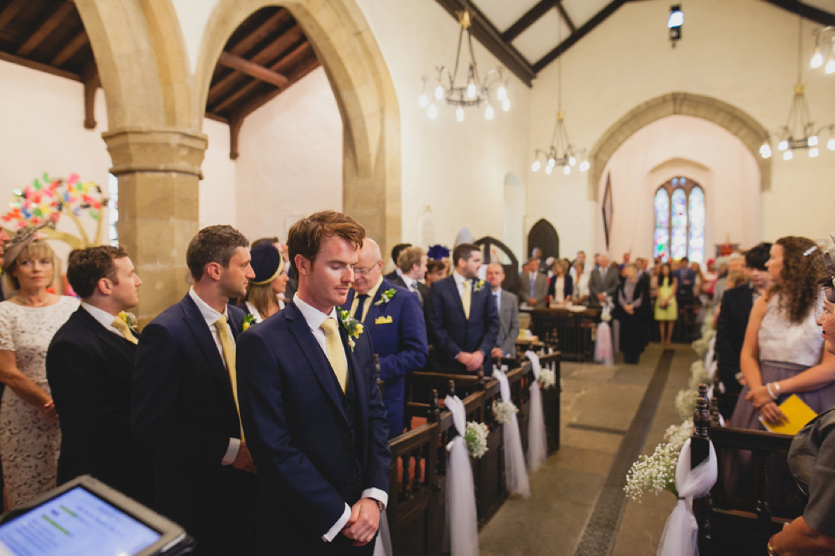 Bride Leah wears a Watters gown for her romantic and pretty English country garden wedding. Photography by Sally T.