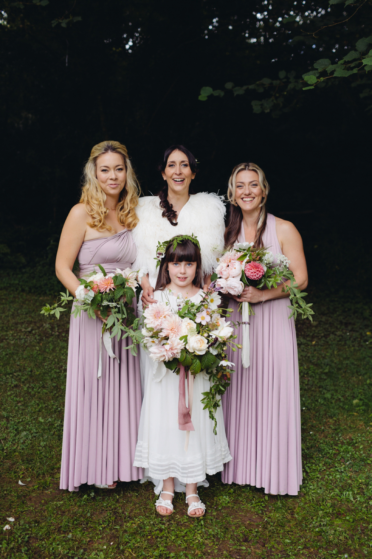 A backless Charlie Brear gown for a festival style tipi wedding in Cornwall. Photography by Lucy Little.