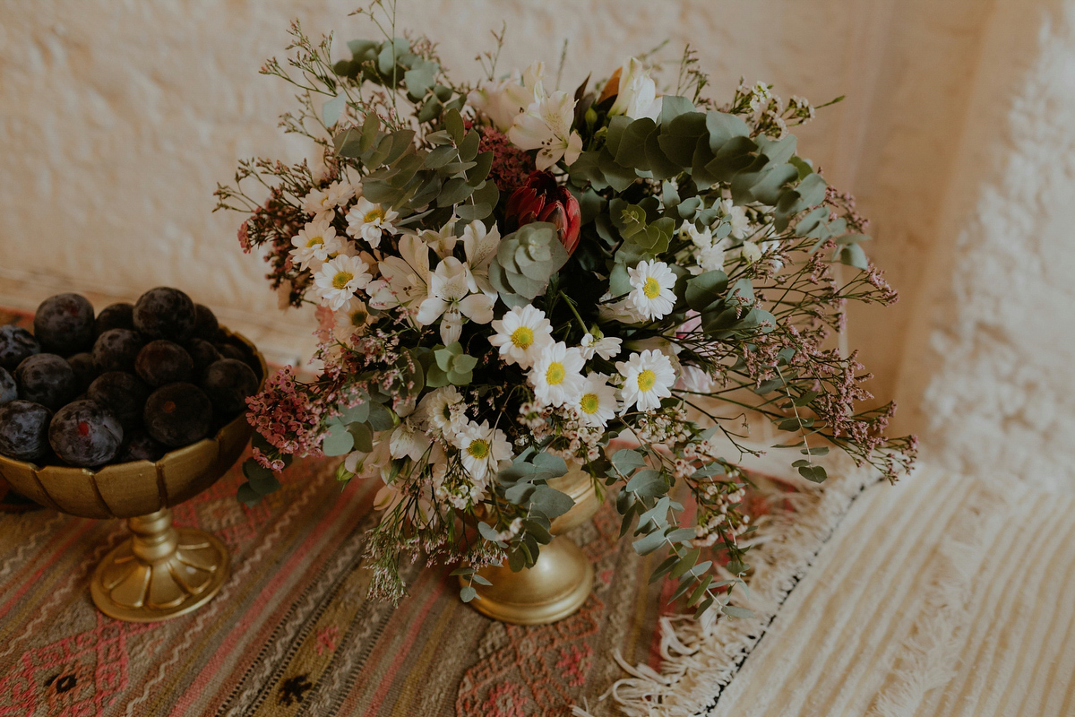 Erica wears a Grace Loves Lace gown for her elegant and bohemian inspired wedding in the south of Italy. Photography by Cinzia Bruschini.