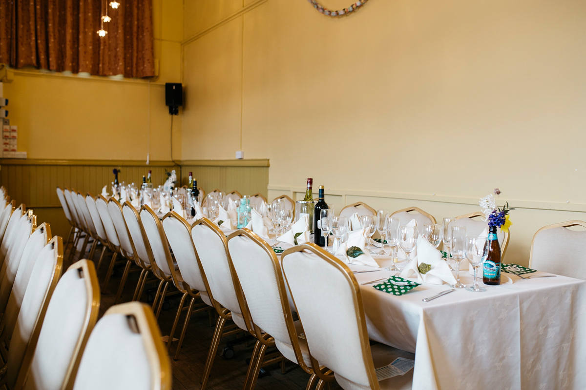 Bride Grace wore a pair of yellow shoes and a Kate Beaumont gown for her wedding in Sheffield. Images by Kindred Photography.