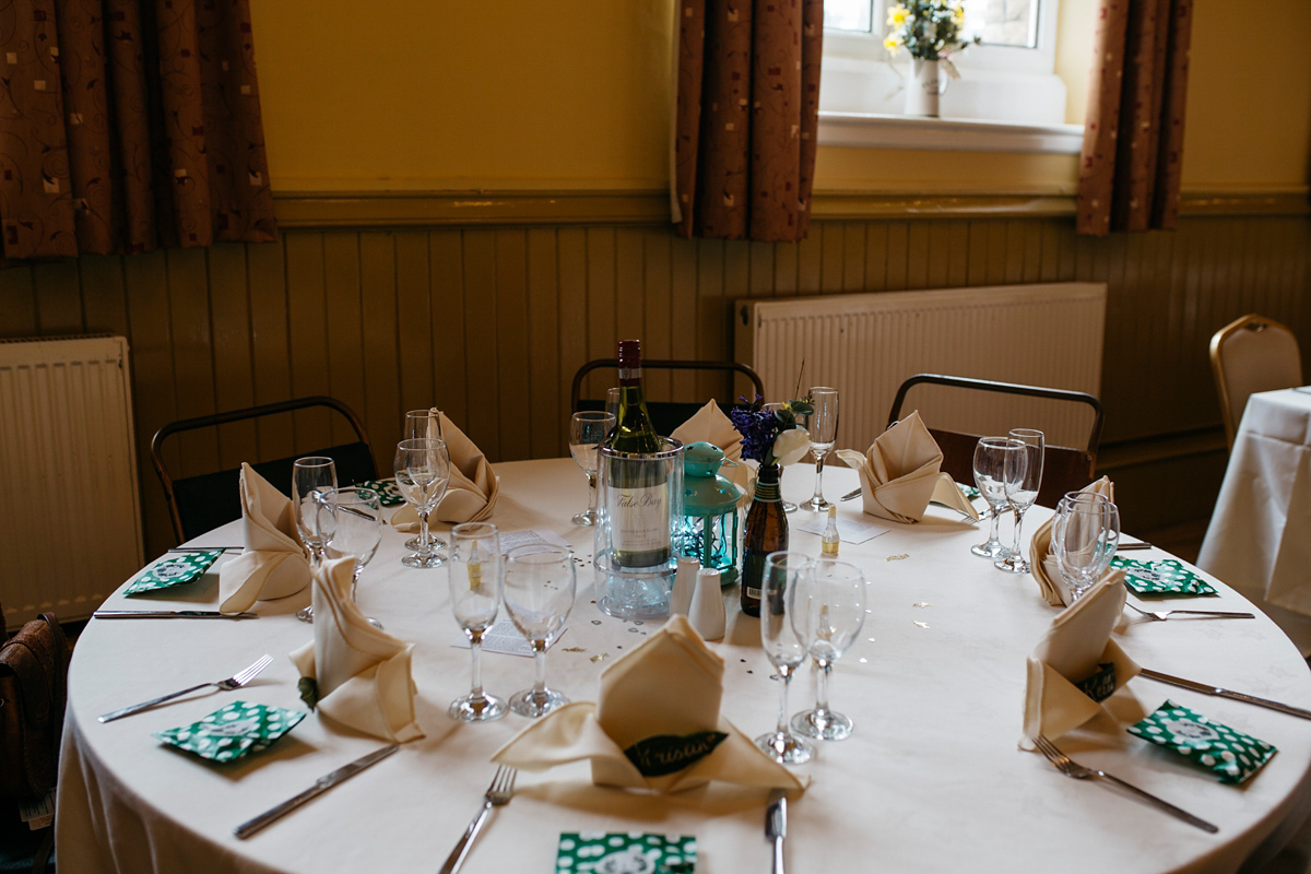 Bride Grace wore a pair of yellow shoes and a Kate Beaumont gown for her wedding in Sheffield. Images by Kindred Photography.