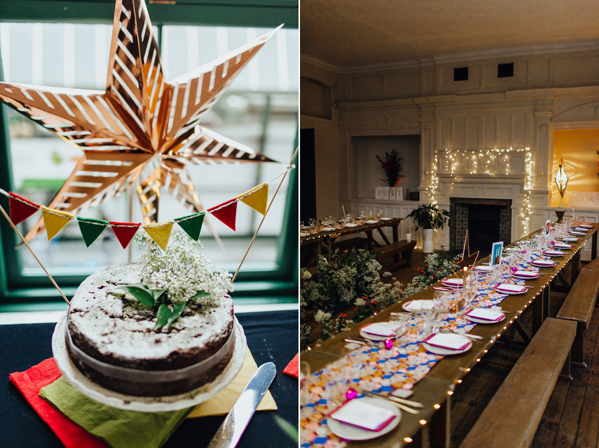 A music and food inspired West Indian inspired same sex wedding in Borough Market, London. Photography by Francesca Secolanova.