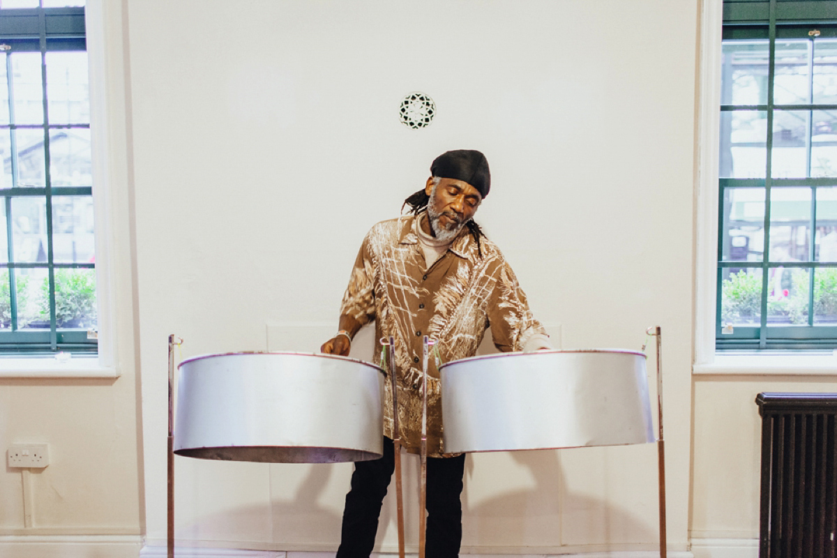 A music and food inspired West Indian inspired same sex wedding in Borough Market, London. Photography by Francesca Secolanova.