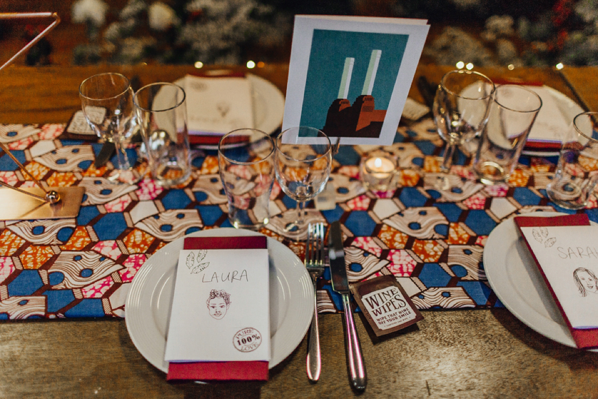 A music and food inspired West Indian inspired same sex wedding in Borough Market, London. Photography by Francesca Secolanova.