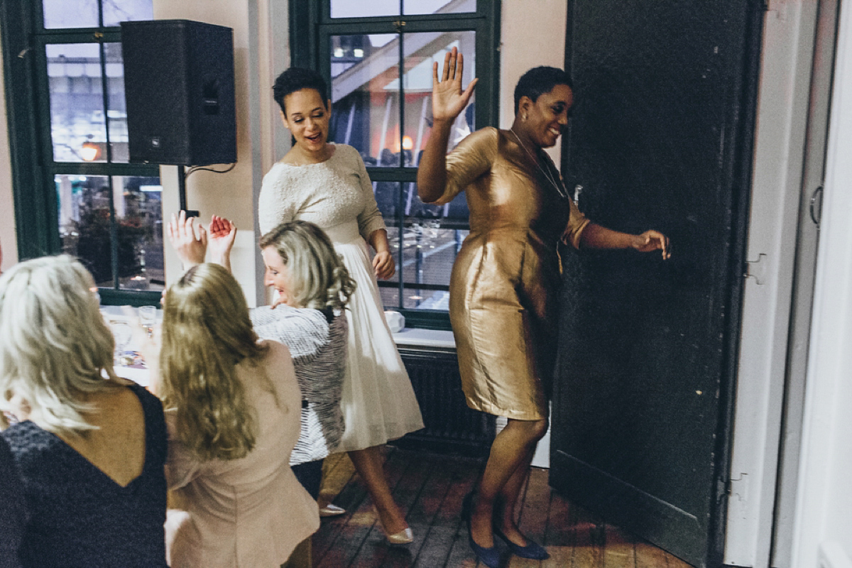 A music and food inspired West Indian inspired same sex wedding in Borough Market, London. Photography by Francesca Secolanova.