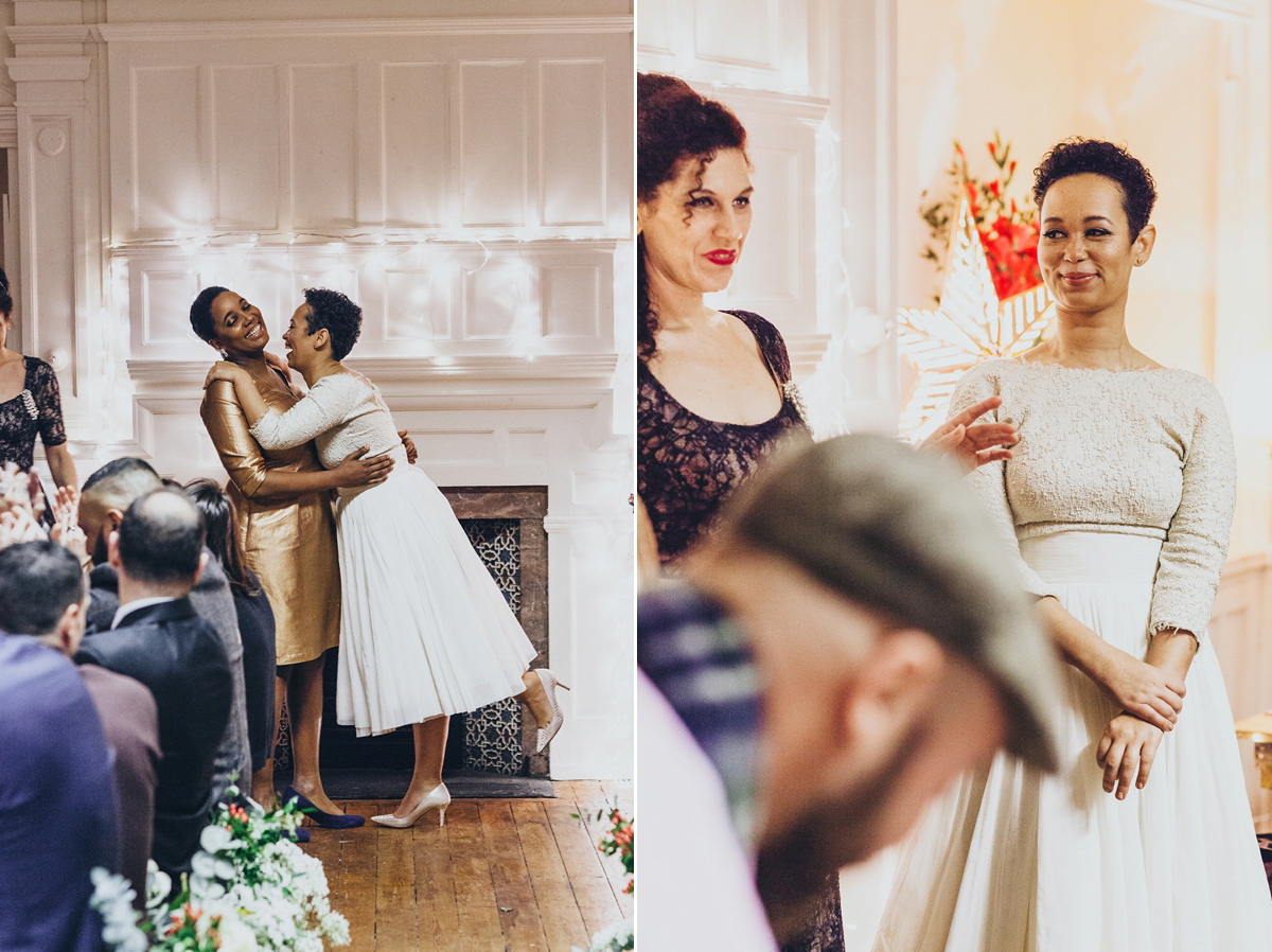 A music and food inspired West Indian inspired same sex wedding in Borough Market, London. Photography by Francesca Secolanova.