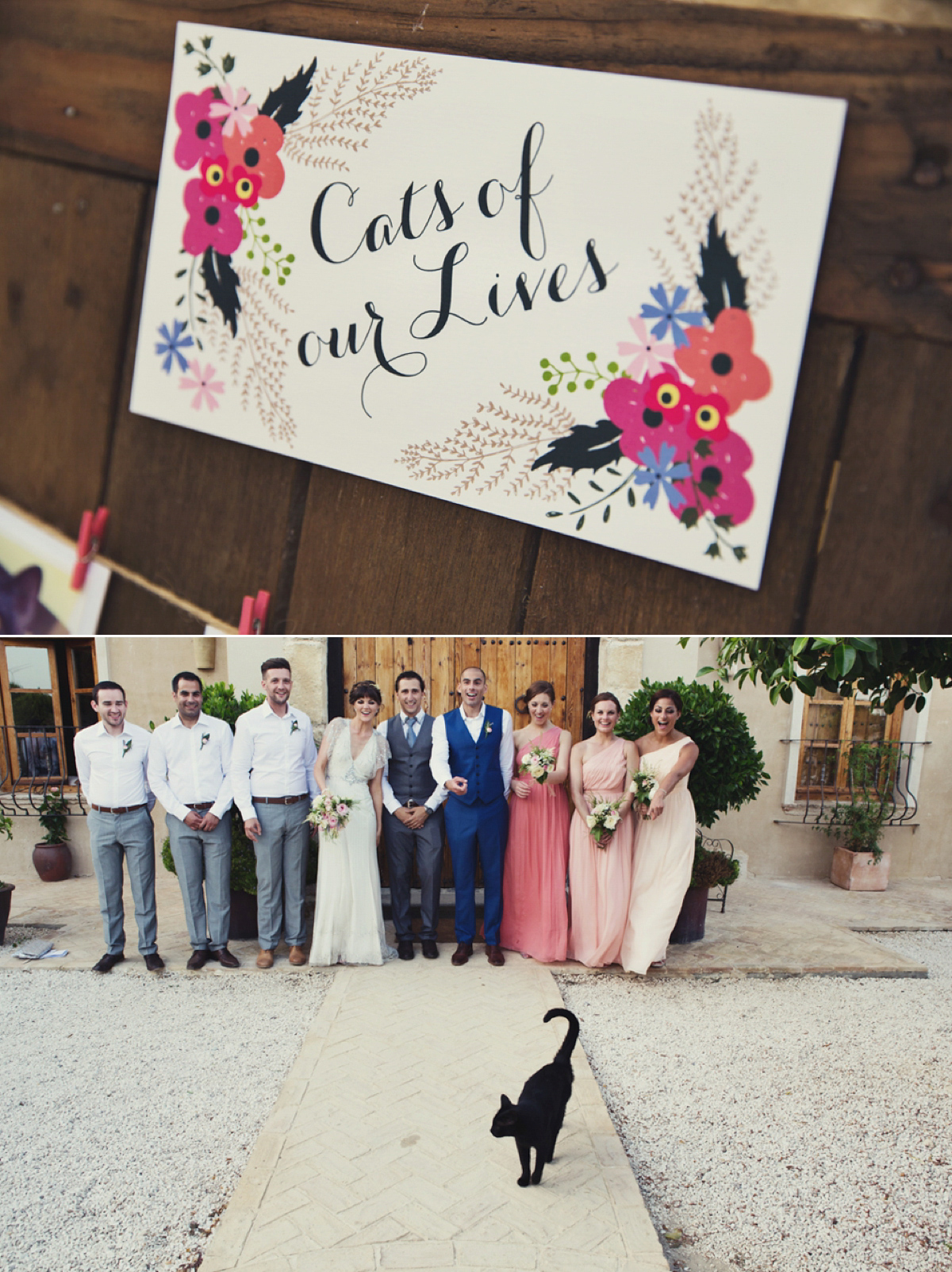 The bride wore Nicole by Jenny Packham for her intimate and relaxed wedding in Spain. Photography by Lisa Jane.