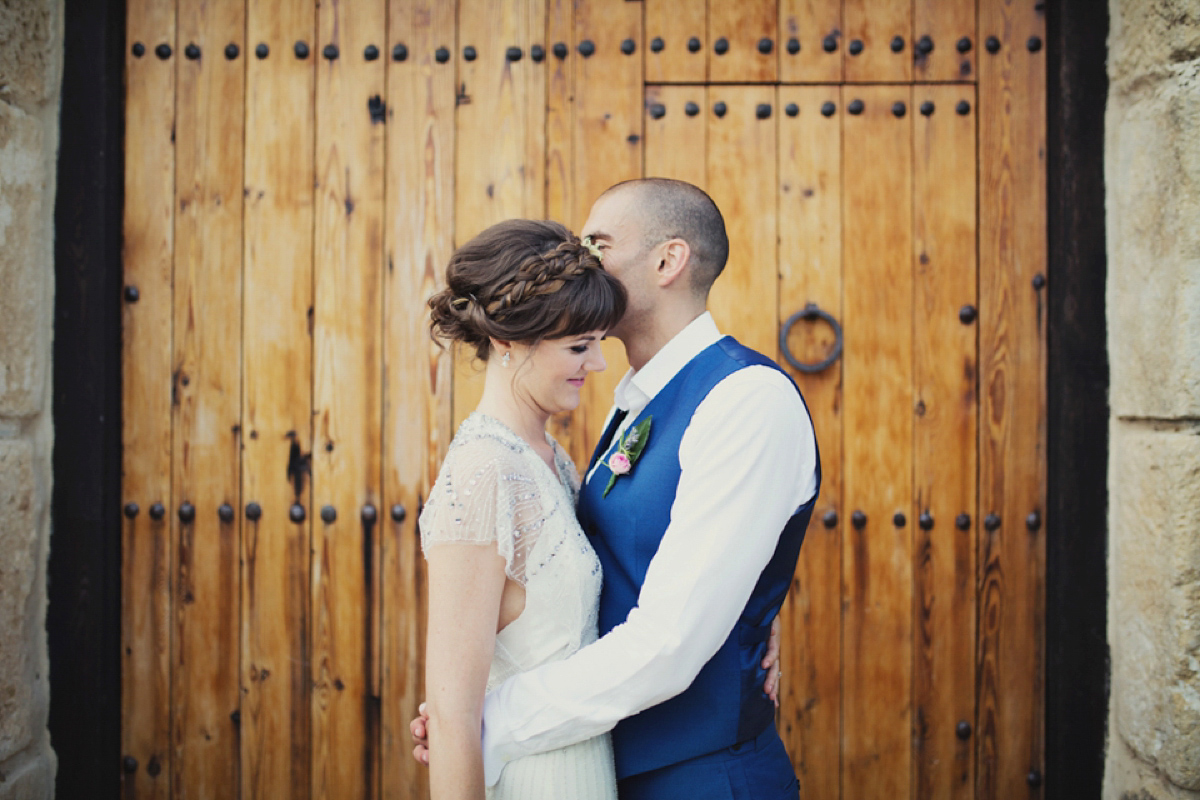 The bride wore Nicole by Jenny Packham for her intimate and relaxed wedding in Spain. Photography by Lisa Jane.