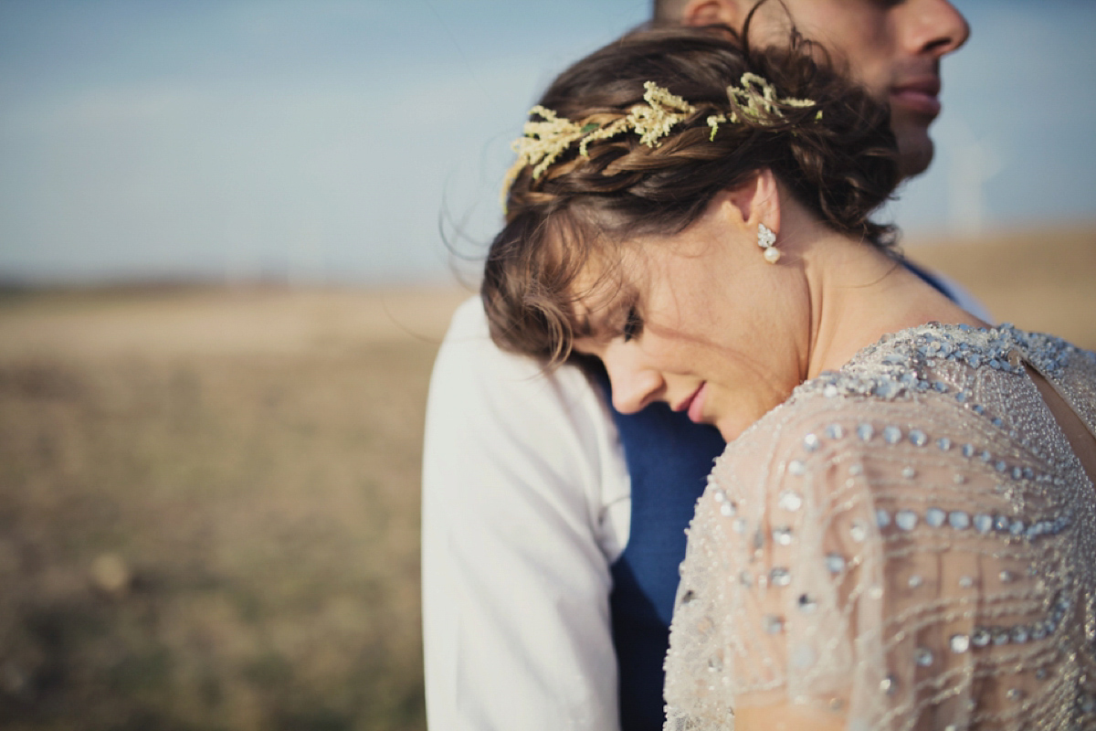 The bride wore Nicole by Jenny Packham for her intimate and relaxed wedding in Spain. Photography by Lisa Jane.