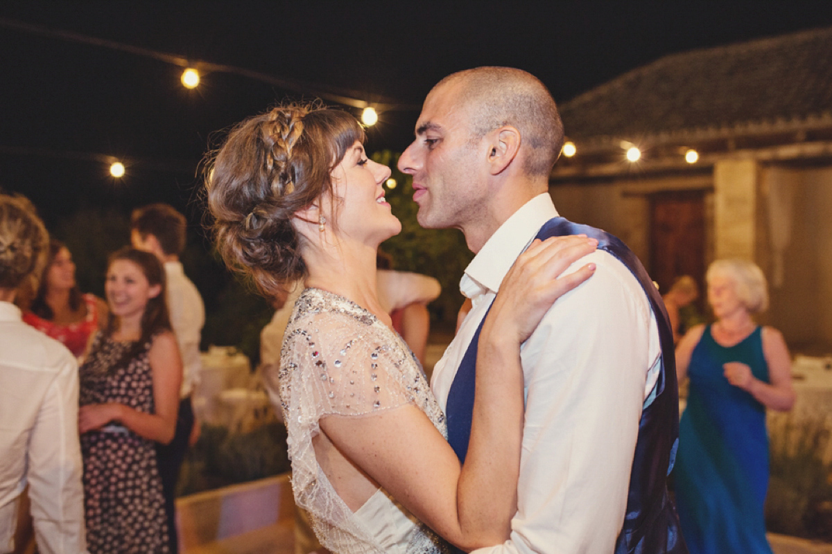 The bride wore Nicole by Jenny Packham for her intimate and relaxed wedding in Spain. Photography by Lisa Jane.