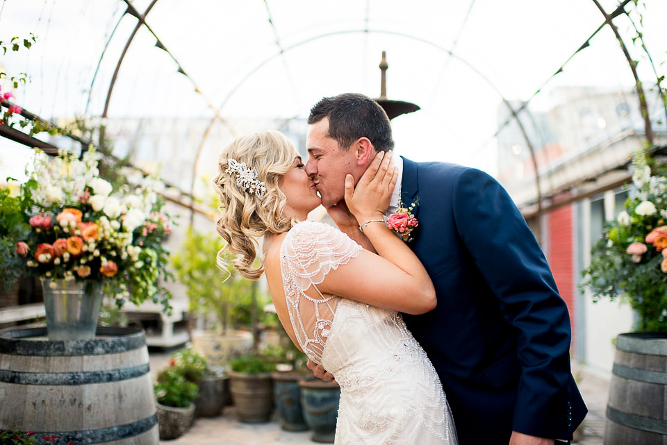 Ettia by Maggie Sottero for a rustic glamour inspired wedding. Images by Gold Hat Photography.