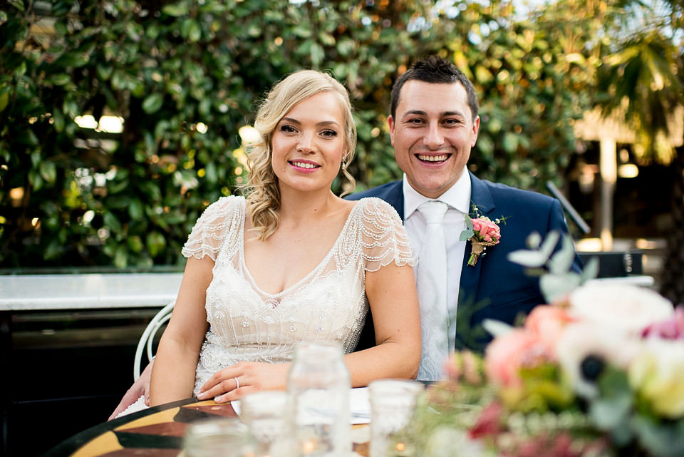 Ettia by Maggie Sottero for a rustic glamour inspired wedding. Images by Gold Hat Photography.