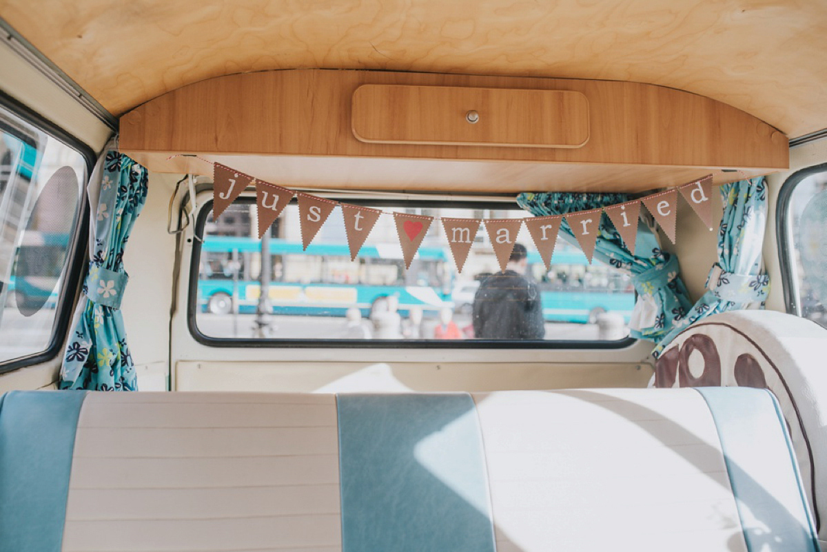 A Juliet cap veil and red lipstick for a quirky vintage wedding in Liverpool. Photography by Becky Ryan.