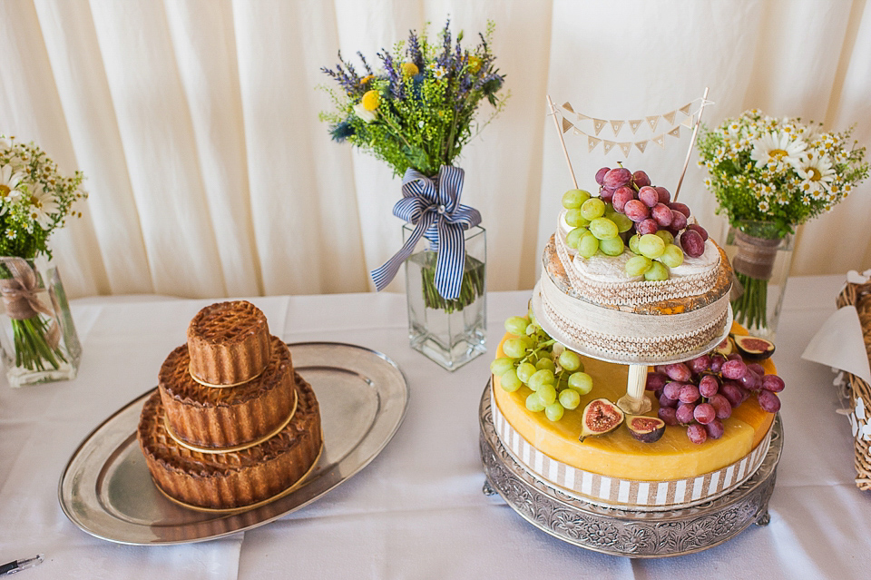 A pretty pale blue wedding dress for a nautical inspired Summer wedding by the sea. Photography by Alexandria Hall.