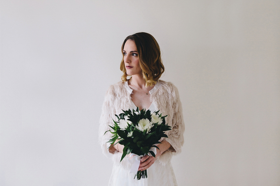 Katherine wears a Charlie Brear gown for her wedding at the Baltic Gateshead. Photography by The Twins.